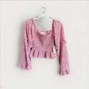 Altar'd State Pink Floral Blouse